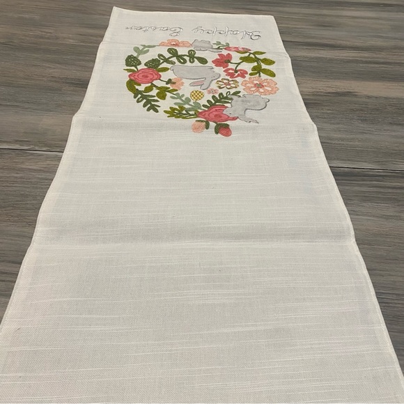 NEW Embroidered Floral Easter Table Runner by Domain Bunnies Eggs & Floral - Picture 6 of 10